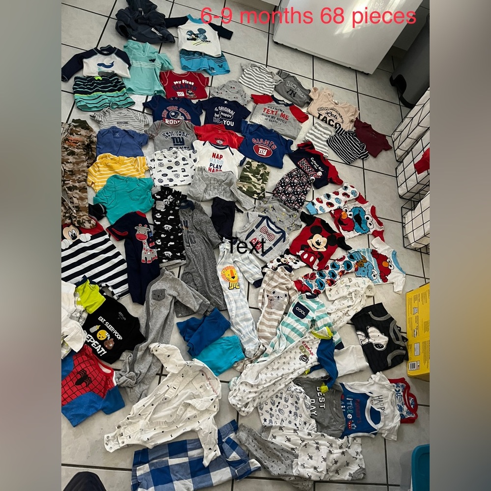 Baby boy clothes lot 6-9 months 68 piece bundle, various brands, excellent cond!